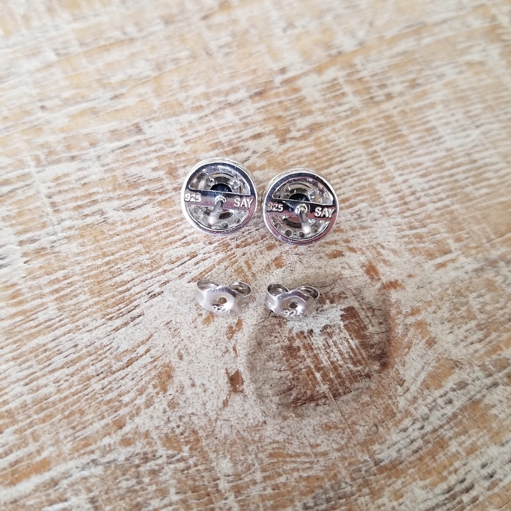 ⚡SOLD⚡Natural Sapphire SS Stud Earrings - Picture 3 of 4